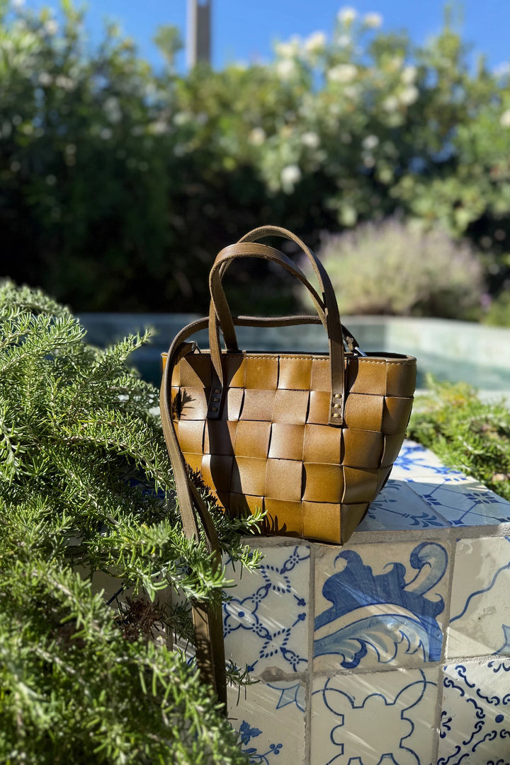 Dragon Diffusion - Woven Leather Bag - Japan Mini Leaf Green