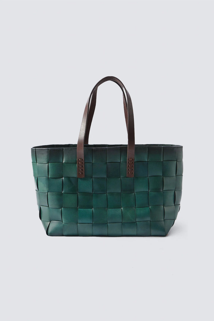 Dragon Diffusion - Japan Tote Forest Green, Woven Leather Bag