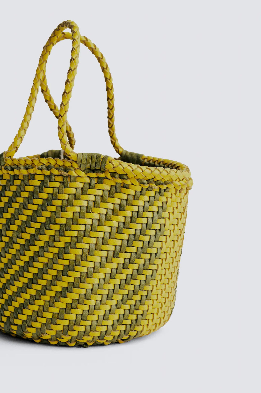 Dragon Diffusion - Java Bag Yellow/Bamboo Green - Woven Leather Bag Handmade