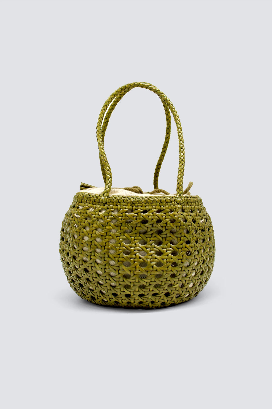 Dragon Diffusion - Juventus Bamboo Green - Woven Leather Bag Handmade