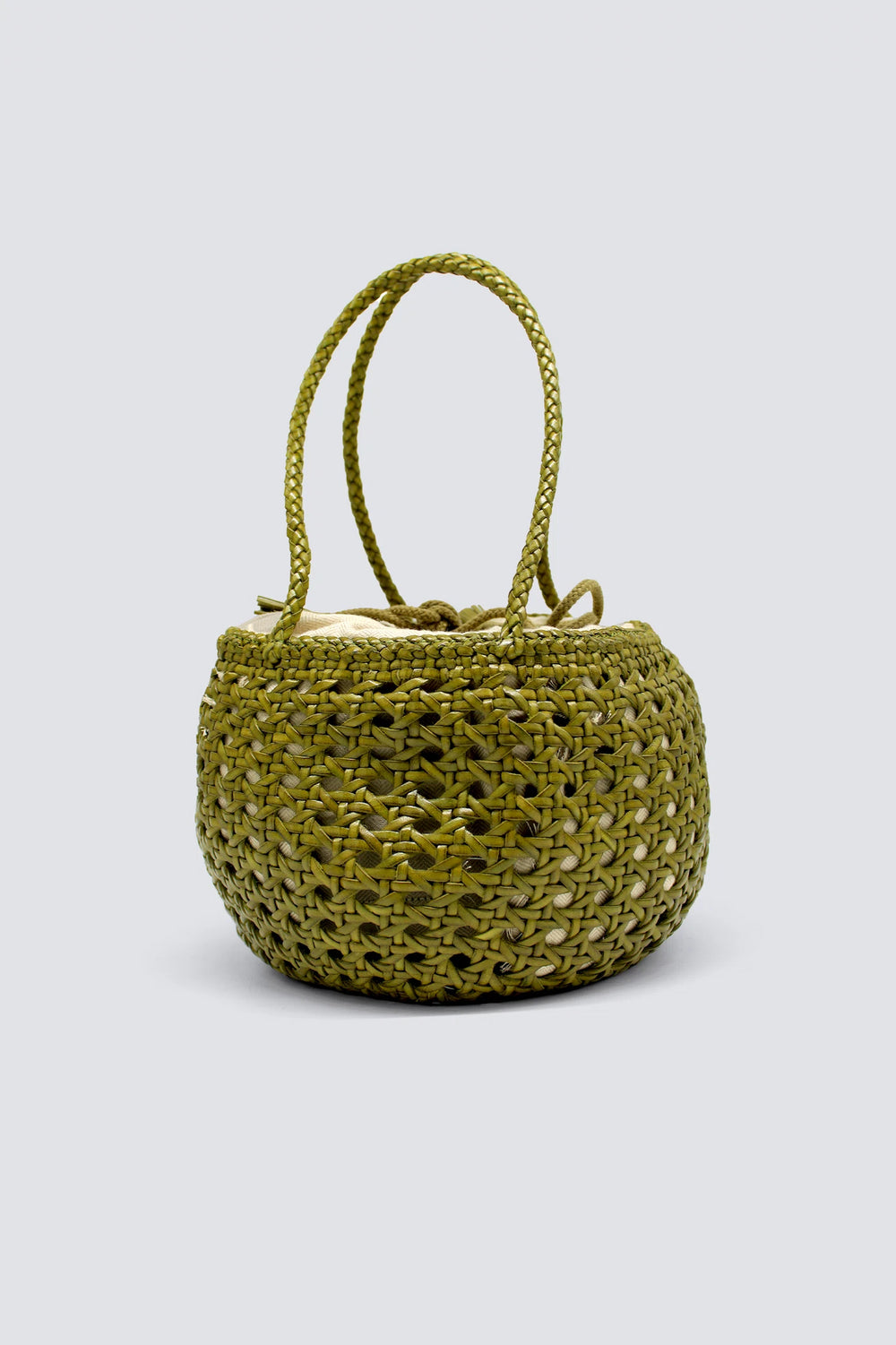 Dragon Diffusion - Juventus Bamboo Green - Woven Leather Bag Handmade