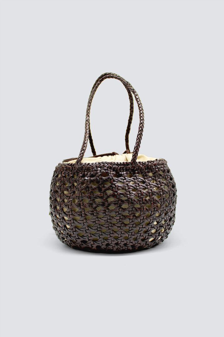 Dragon Diffusion - Juventus Dark Brown - Woven Leather Bag Handmade