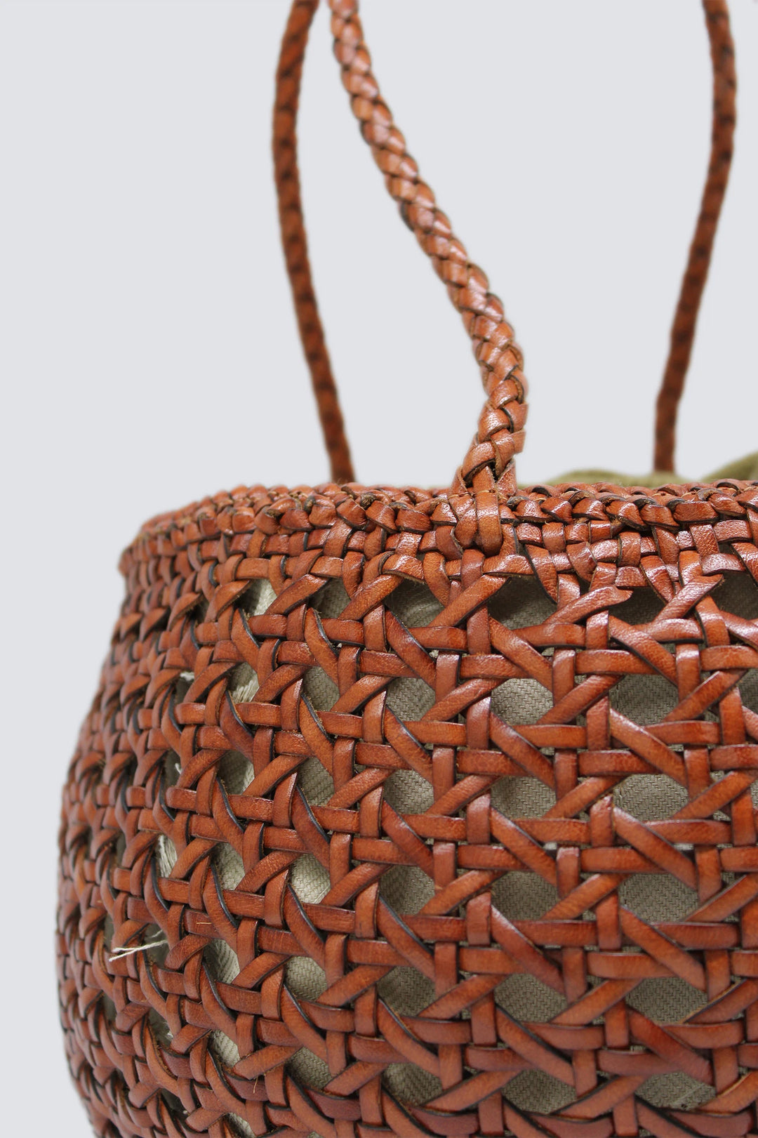 Dragon Diffusion - Juventus Tan - Woven Leather Bag Handmade