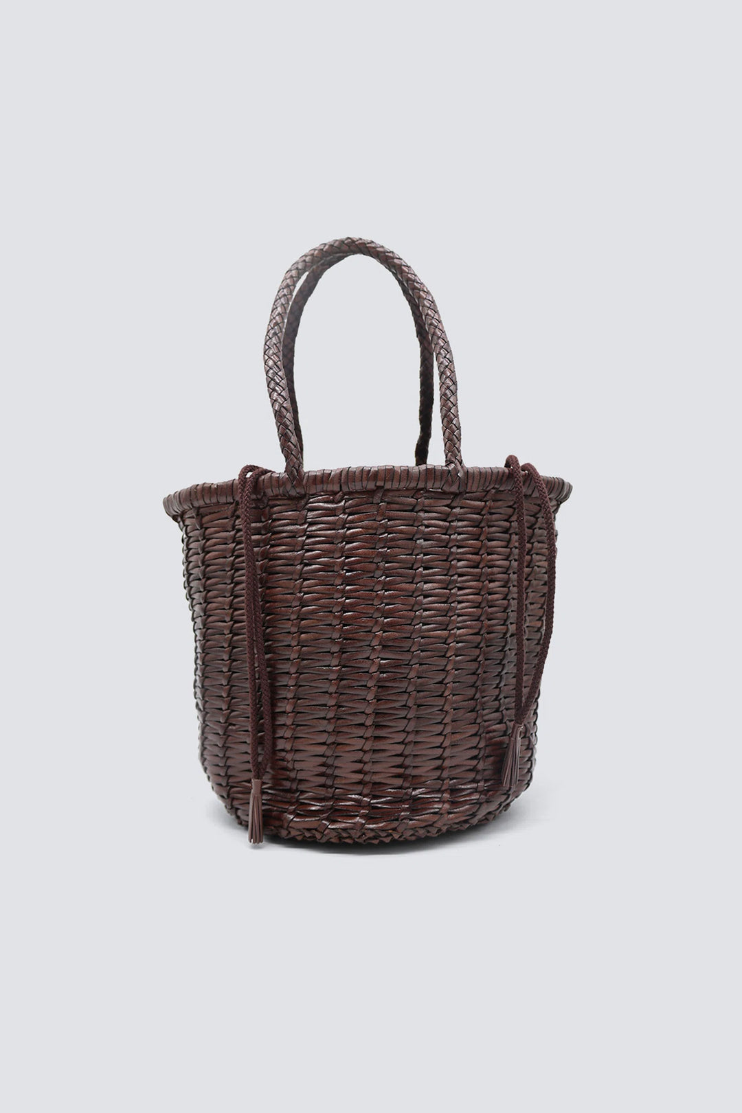 Dragon Diffusion - Woven Leather Bag - Lina Big Bucket Dark Brown