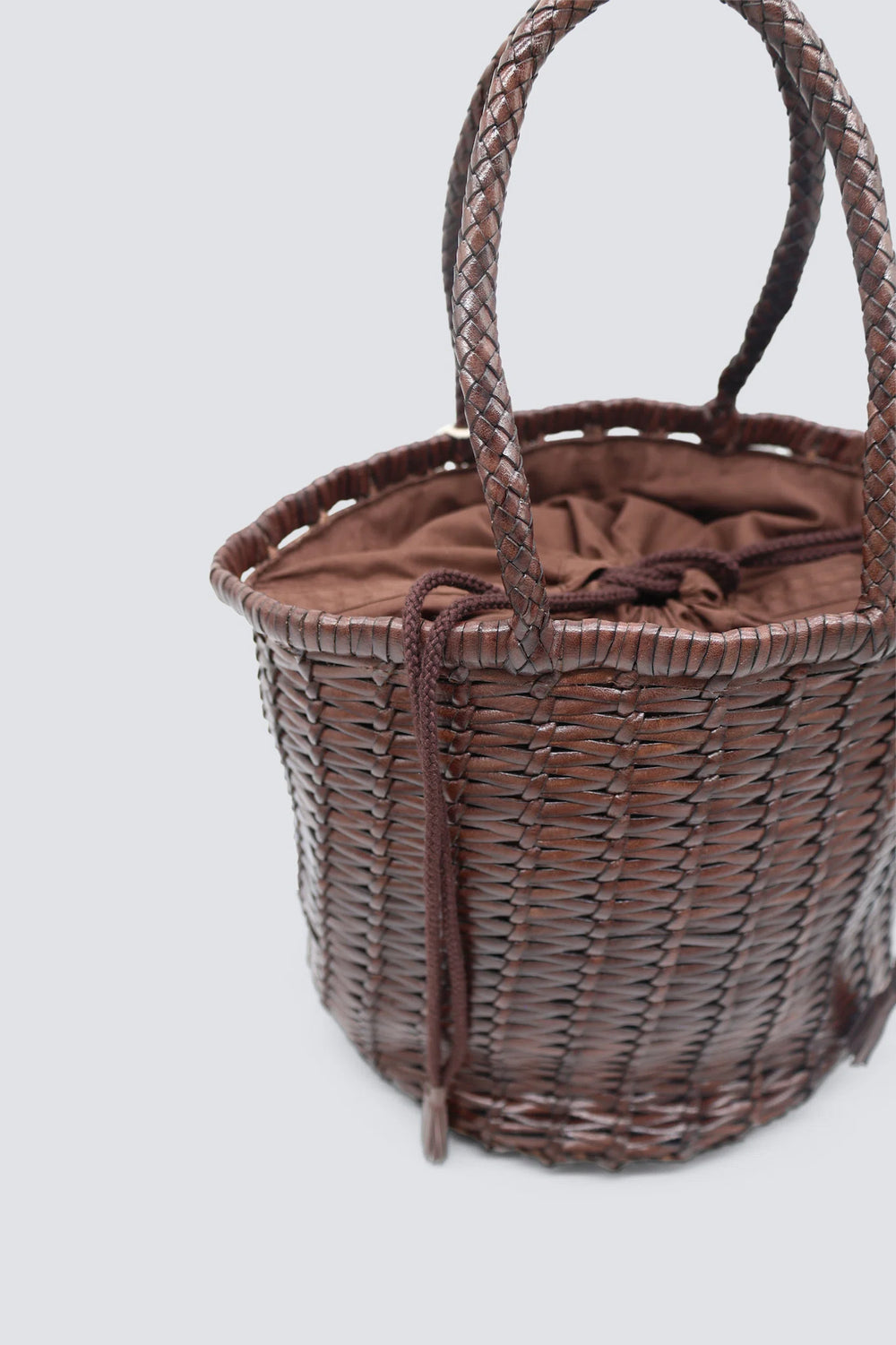 Dragon Diffusion - Woven Leather Bag - Lina Big Bucket Dark Brown