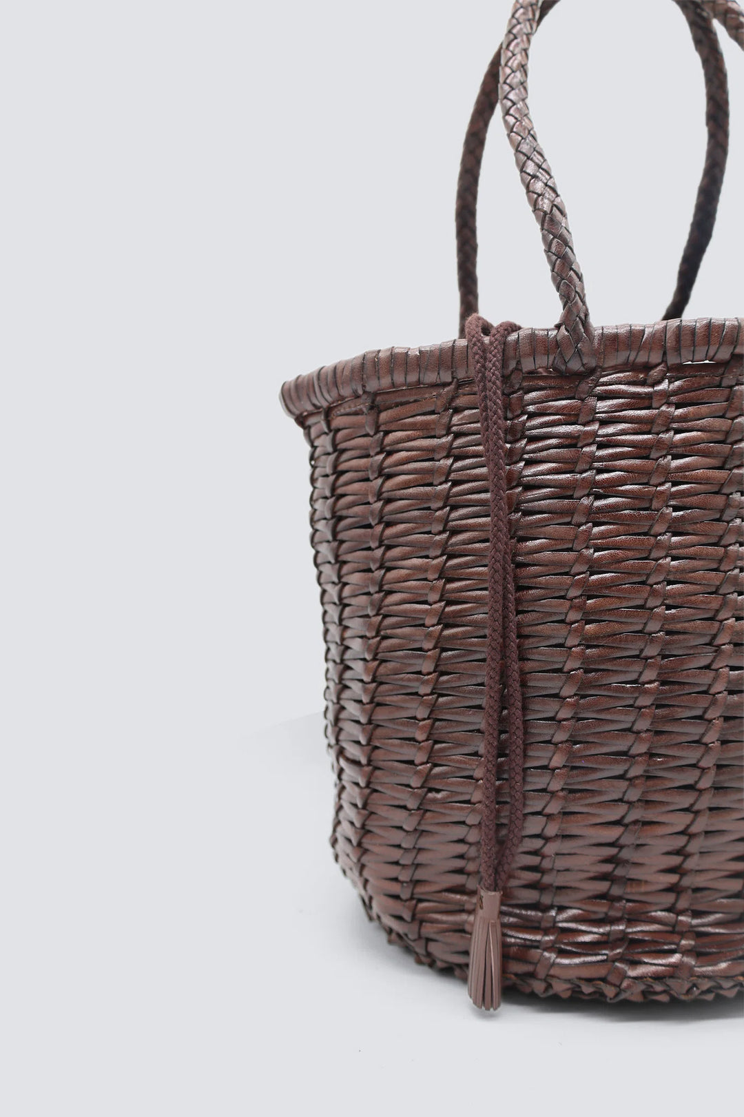 Dragon Diffusion - Woven Leather Bag - Lina Big Bucket Dark Brown