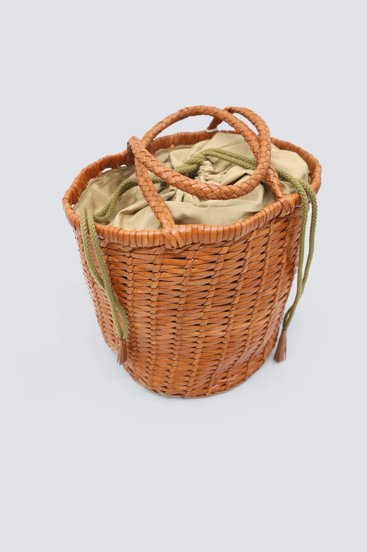 Dragon Diffusion - Woven Leather Bag - Lina Big Bucket Tan