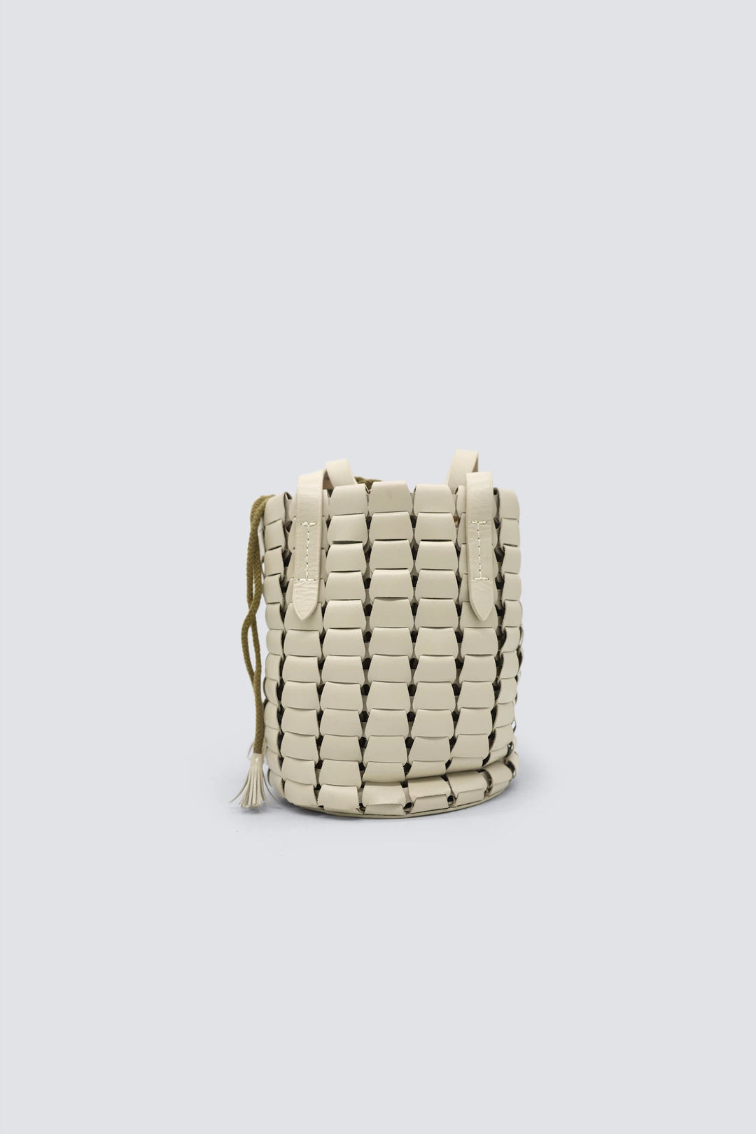 Dragon Diffusion - Woven Leather Bag - Link Bucket Pearl