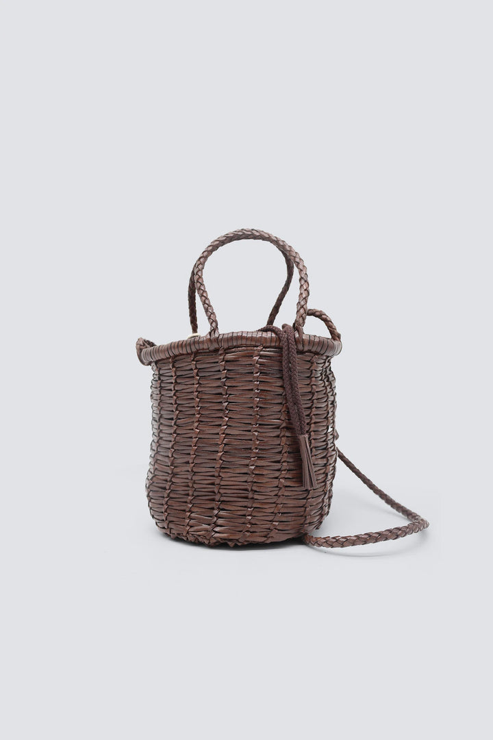 Dragon Diffusion - Woven Leather Bag - Lina Mini Dark Brown