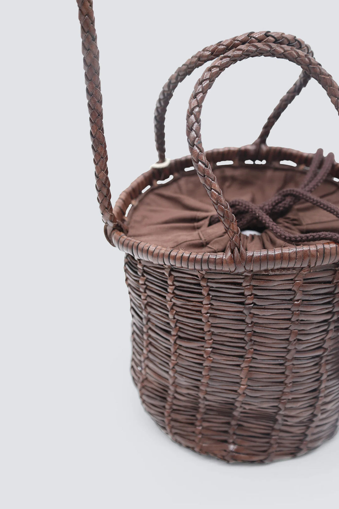 Dragon Diffusion - Woven Leather Bag - Lina Mini Dark Brown
