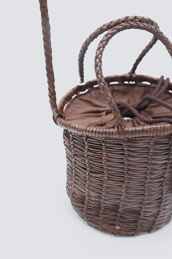 Dragon Diffusion - Woven Leather Bag - Lina Mini Dark Brown