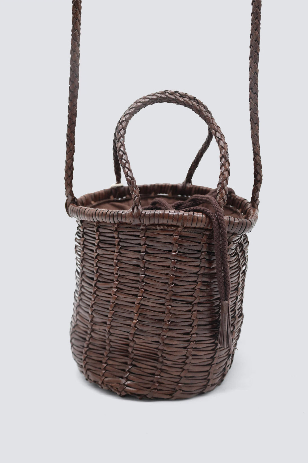 Dragon Diffusion - Woven Leather Bag - Lina Mini Dark Brown