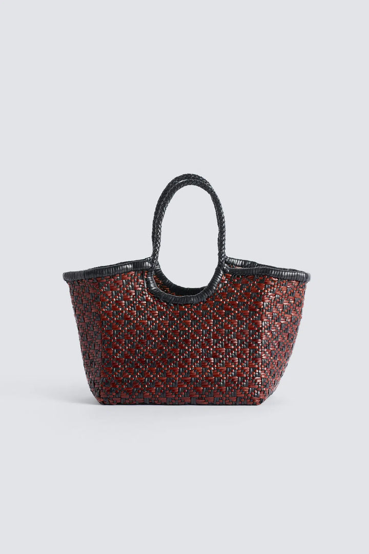 Dragon Diffusion - Maori Nantucket Small Bruciato / Black - Woven Leather Bag Handmade
