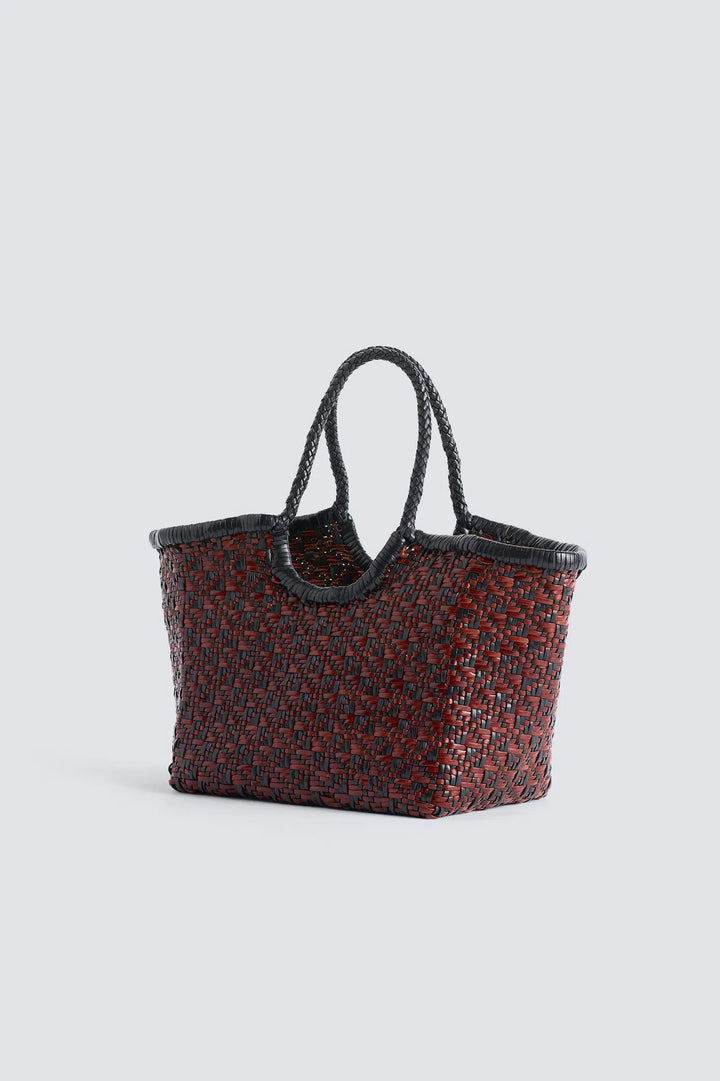 Dragon Diffusion - Maori Nantucket Small Bruciato / Black - Woven Leather Bag Handmade