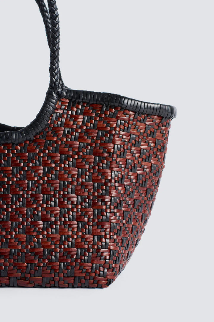 Dragon Diffusion - Maori Nantucket Small Bruciato / Black - Woven Leather Bag Handmade