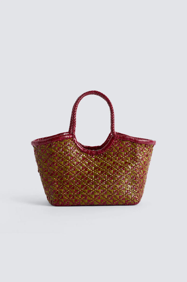 Dragon Diffusion - Maori Nantucket Small Khaki / Bordo - Woven Leather Bag Handmade