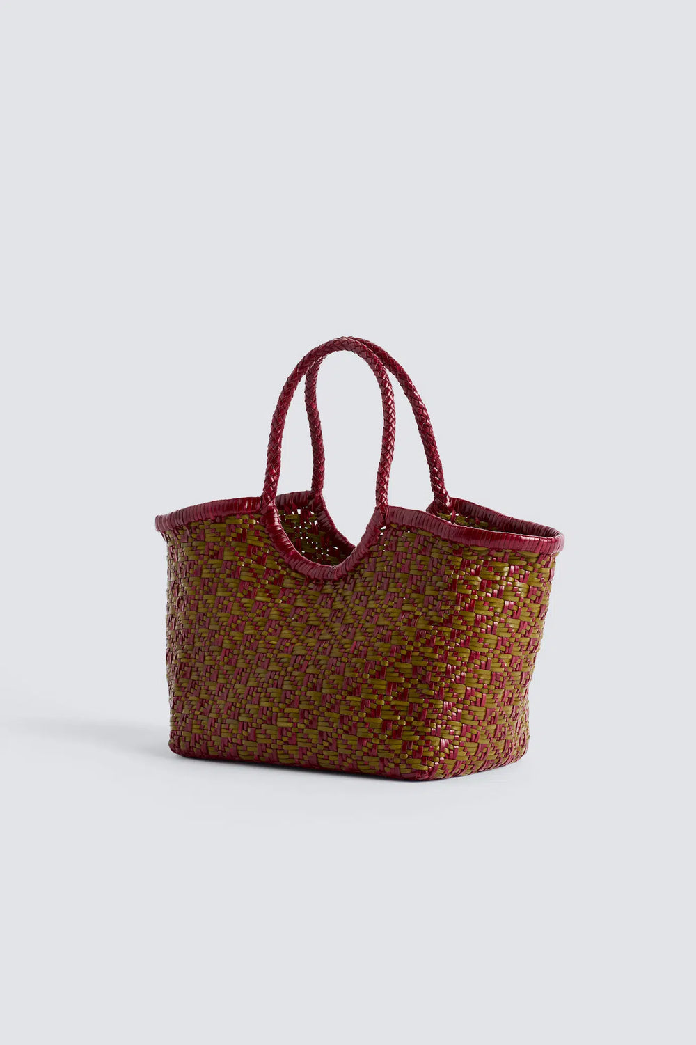 Dragon Diffusion - Maori Nantucket Small Khaki / Bordo - Woven Leather Bag Handmade