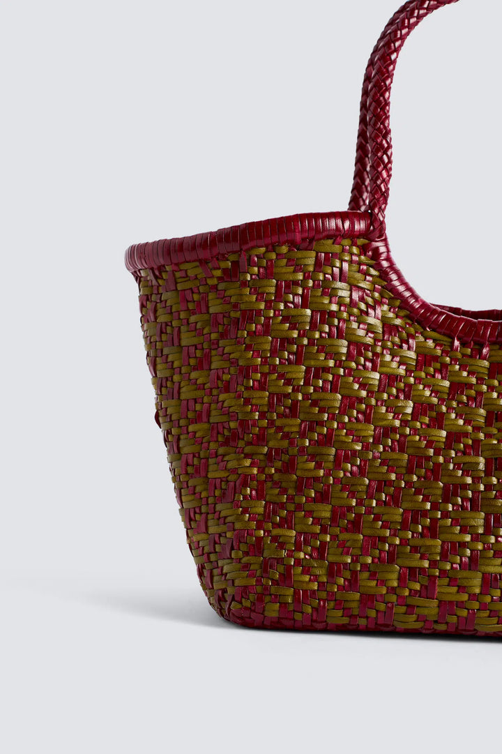 Dragon Diffusion - Maori Nantucket Small Khaki / Bordo - Woven Leather Bag Handmade