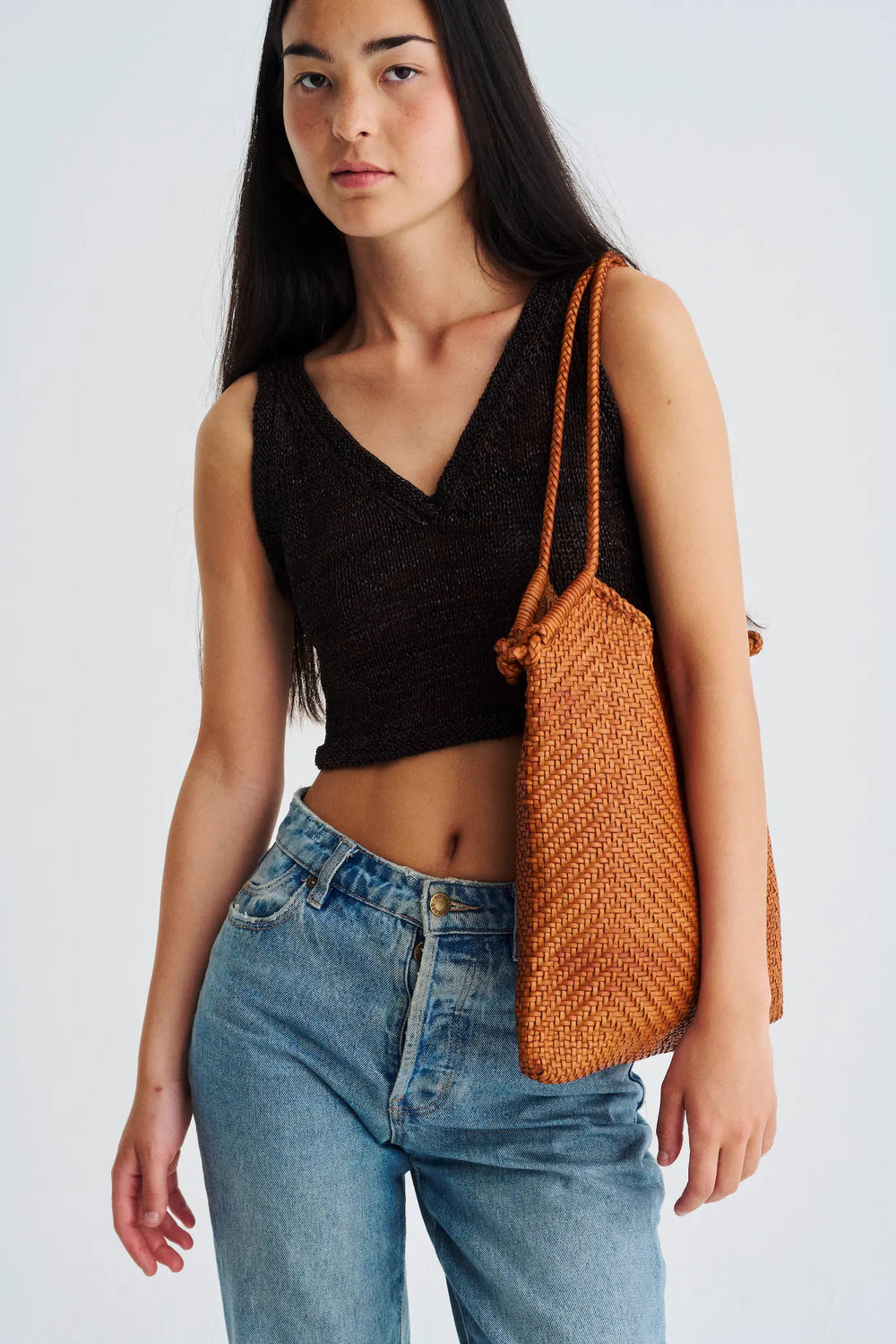 Dragon Diffusion - Minga Tote Tan - Woven Leather Bag Handmade