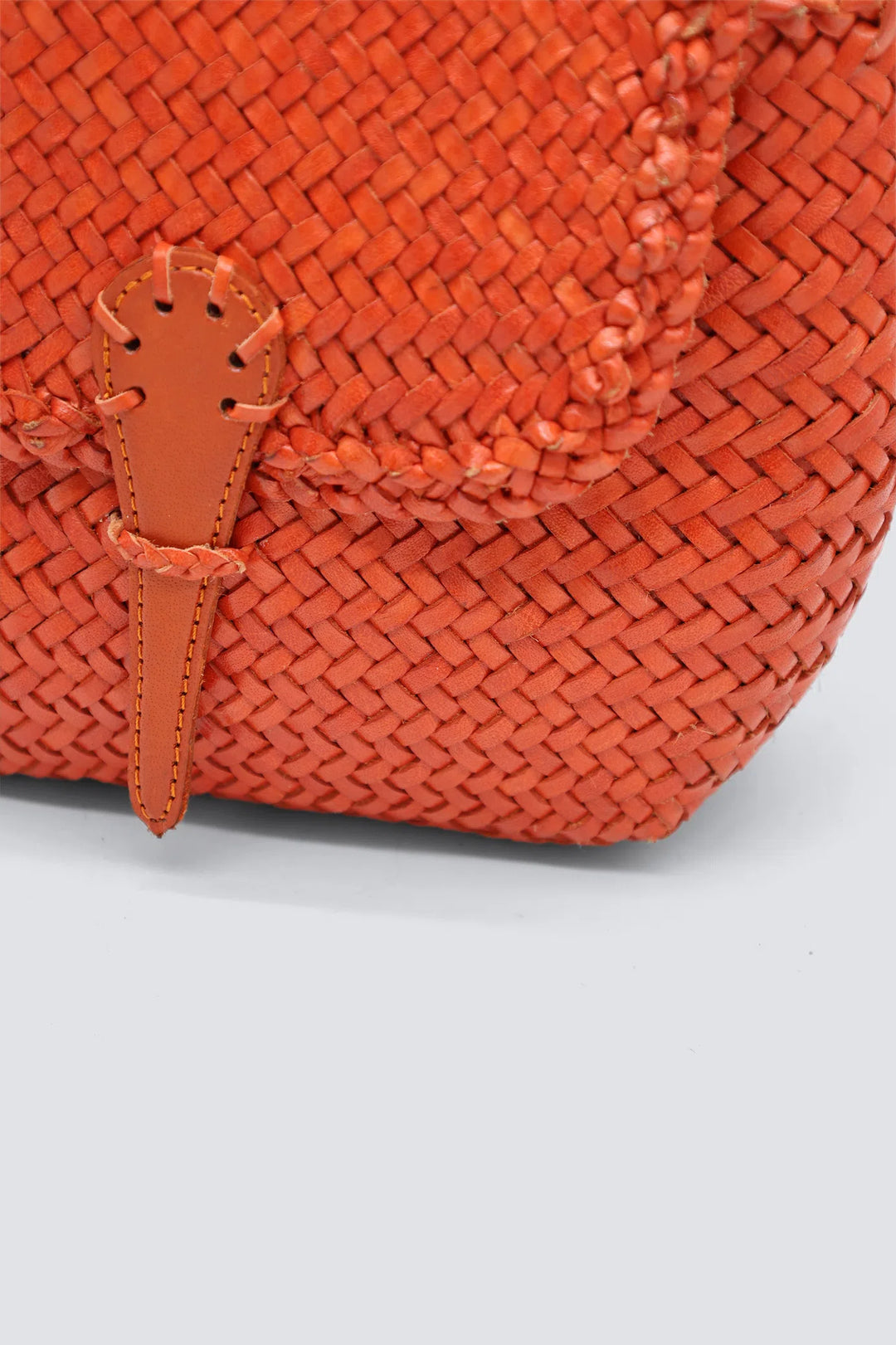 Dragon Diffusion - Woven Leather Bag - Mini City Bag Orange