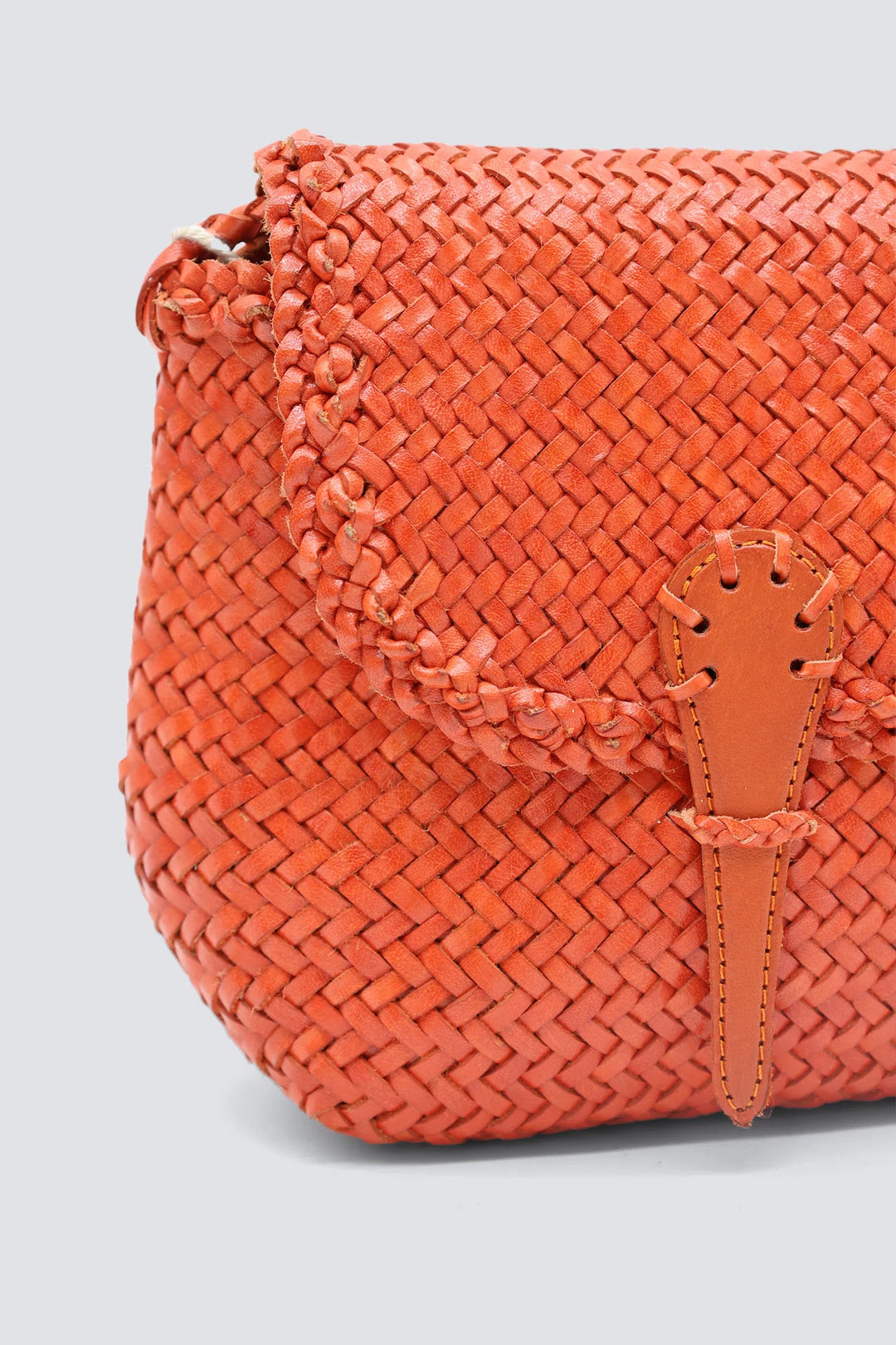 Dragon Diffusion - Woven Leather Bag - Mini City Bag Orange