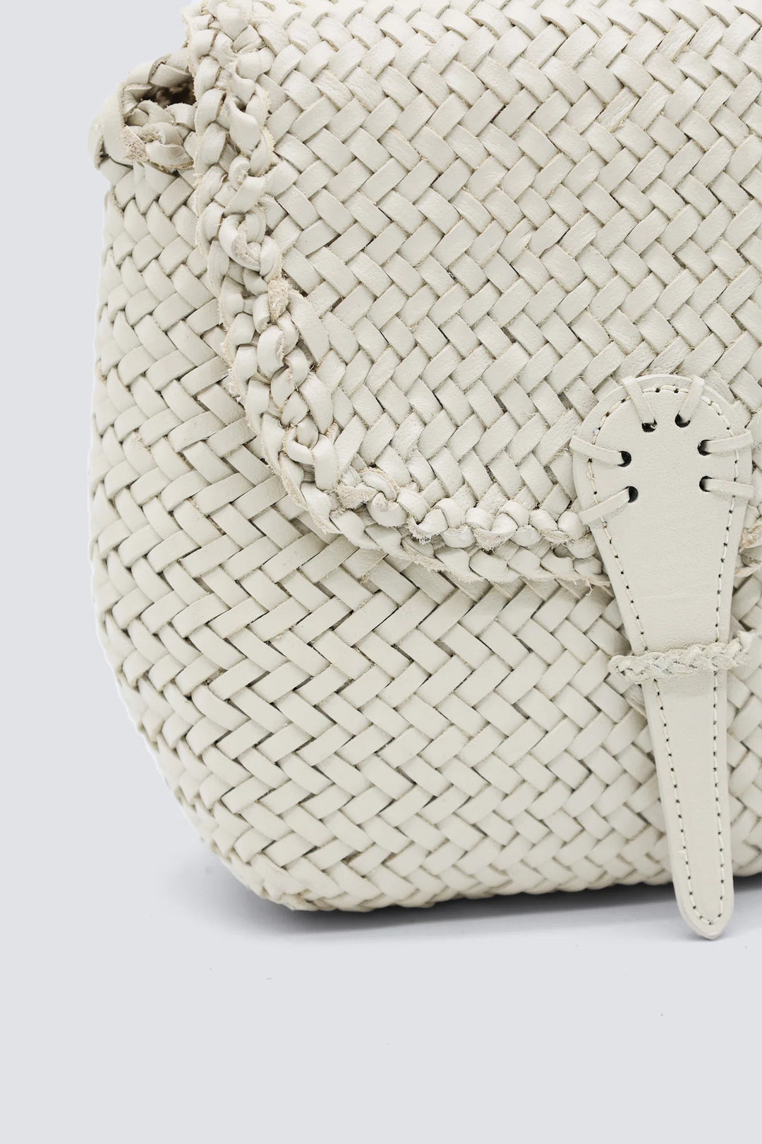 Dragon Diffusion - Woven Leather Bag - Mini City Bag Pearl