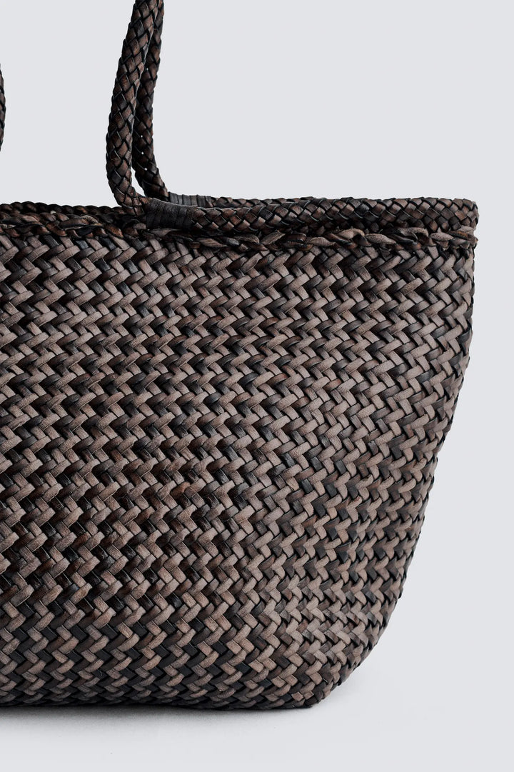 Dragon Diffusion - Montopoli Dark Brown/Grey - Woven Leather Bag Handmade