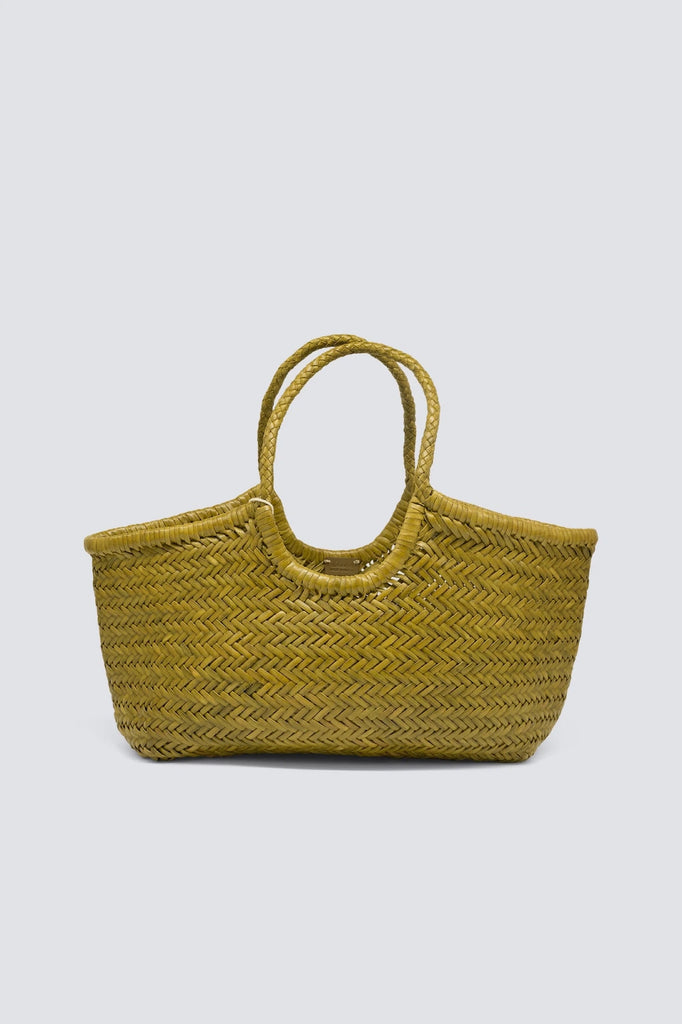 Dragon Diffusion - Nantucket Big Bamboo Green Woven Leather Bag