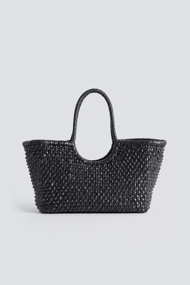 Dragon Diffusion - Nantucket Cactus Black - Woven Leather Bag Handmade