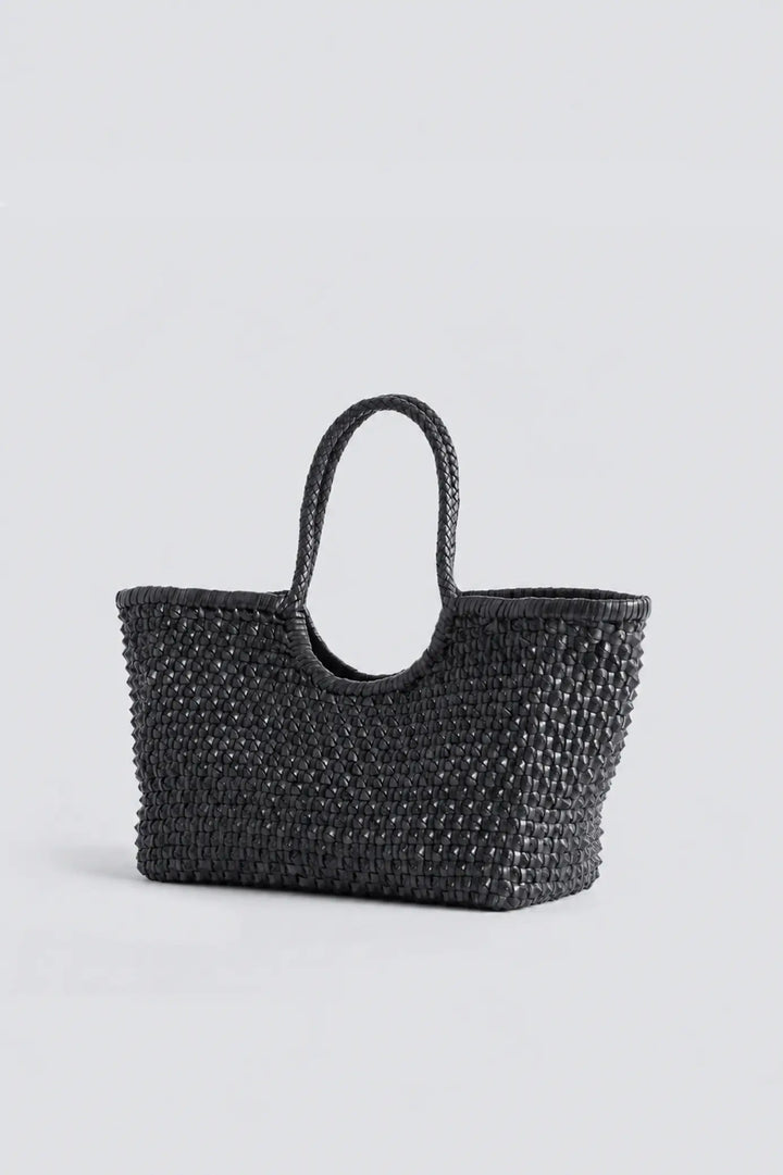 Dragon Diffusion - Nantucket Cactus Black - Woven Leather Bag Handmade