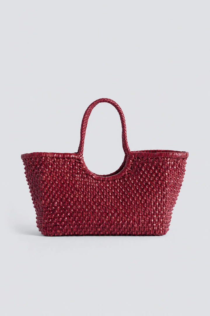 Dragon Diffusion - Nantucket Cactus Bordo - Woven Leather Bag Handmade