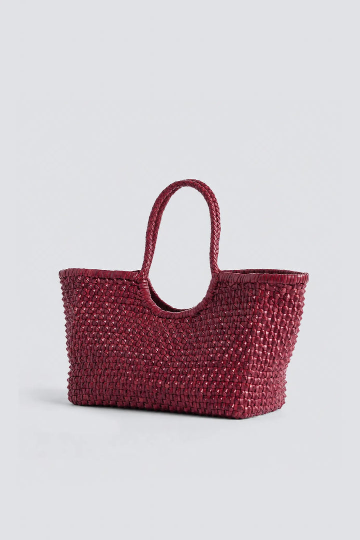 Dragon Diffusion - Nantucket Cactus Bordo - Woven Leather Bag Handmade