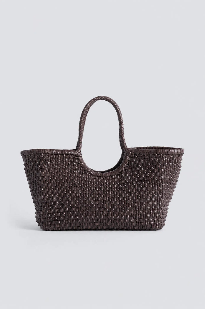 Dragon Diffusion - Nantucket Cactus Dark Brown - Woven Leather Bag Handmade
