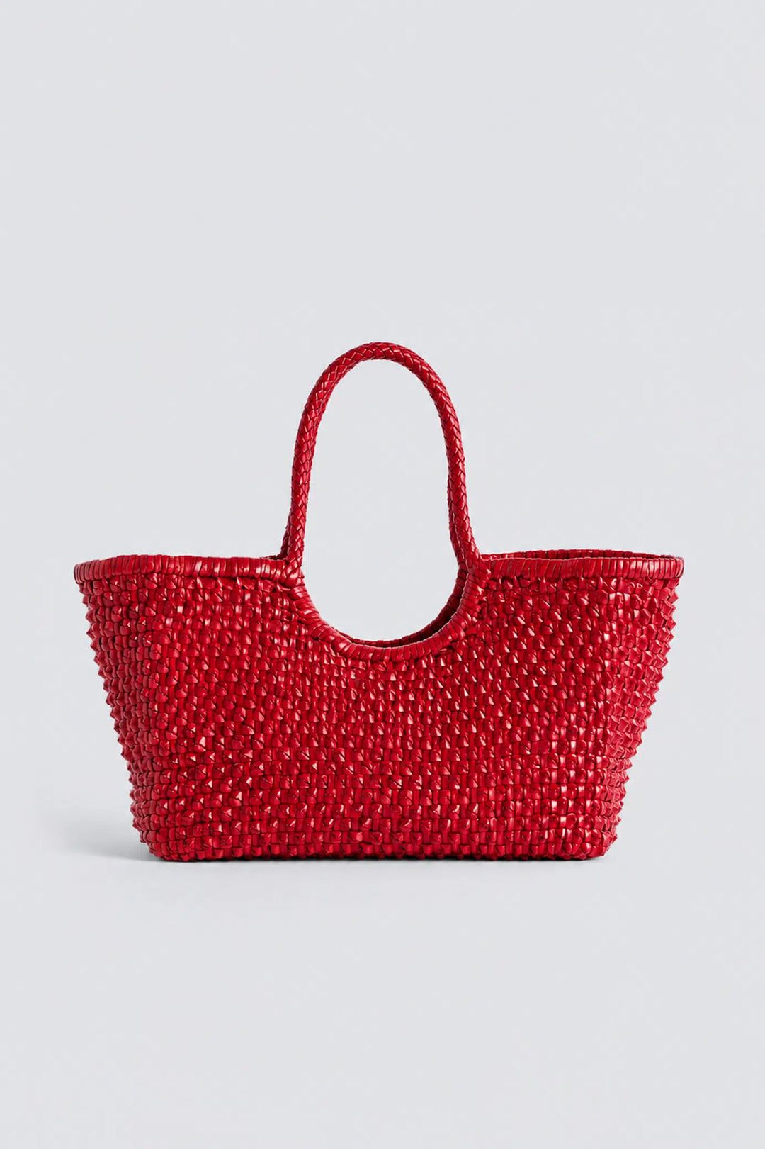 Dragon Diffusion - Nantucket Cactus Poppy Red - Woven Leather Bag Handmade