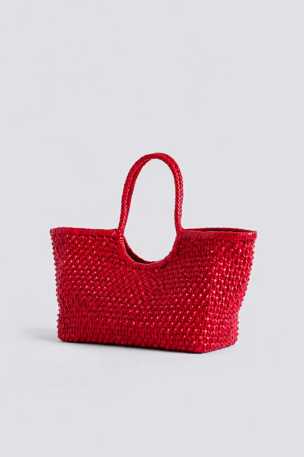 Dragon Diffusion - Nantucket Cactus Poppy Red - Woven Leather Bag Handmade