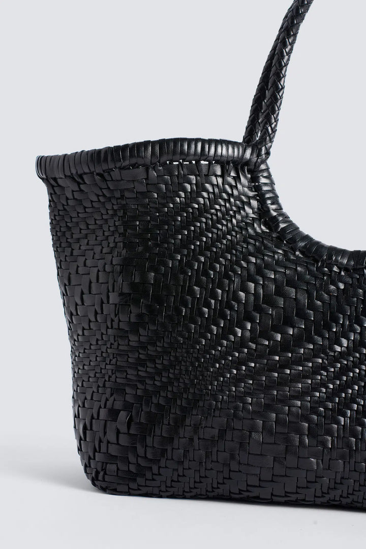 Dragon Diffusion - Nantucket Optical Black - Woven Leather Bag Handmade