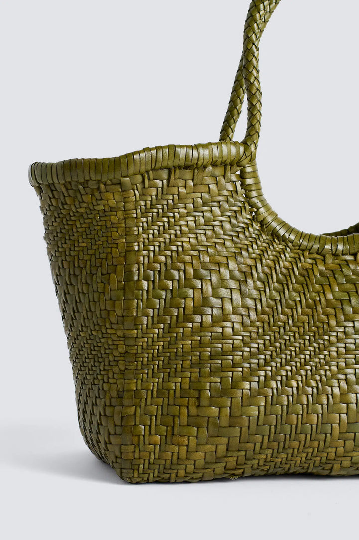 Dragon Diffusion - Nantucket Optical Khaki - Woven Leather Bag Handmade