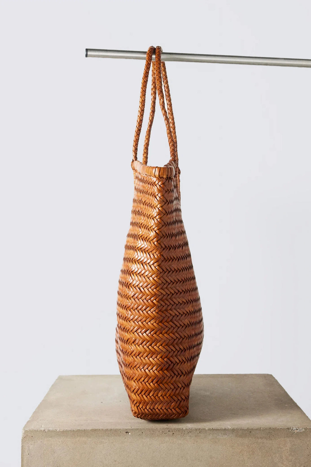 Dragon Diffusion - NS Diagonal Triple Jump Tan - Woven Leather Bag Handmade