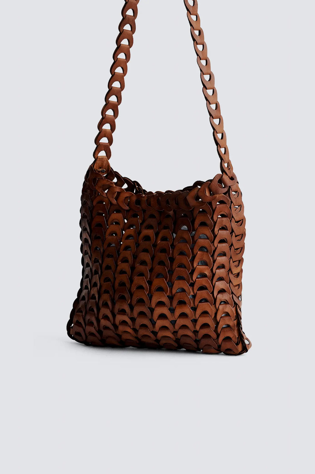 Dragon Diffusion - NS Link Tote Tan - Woven Leather Bag Handmade