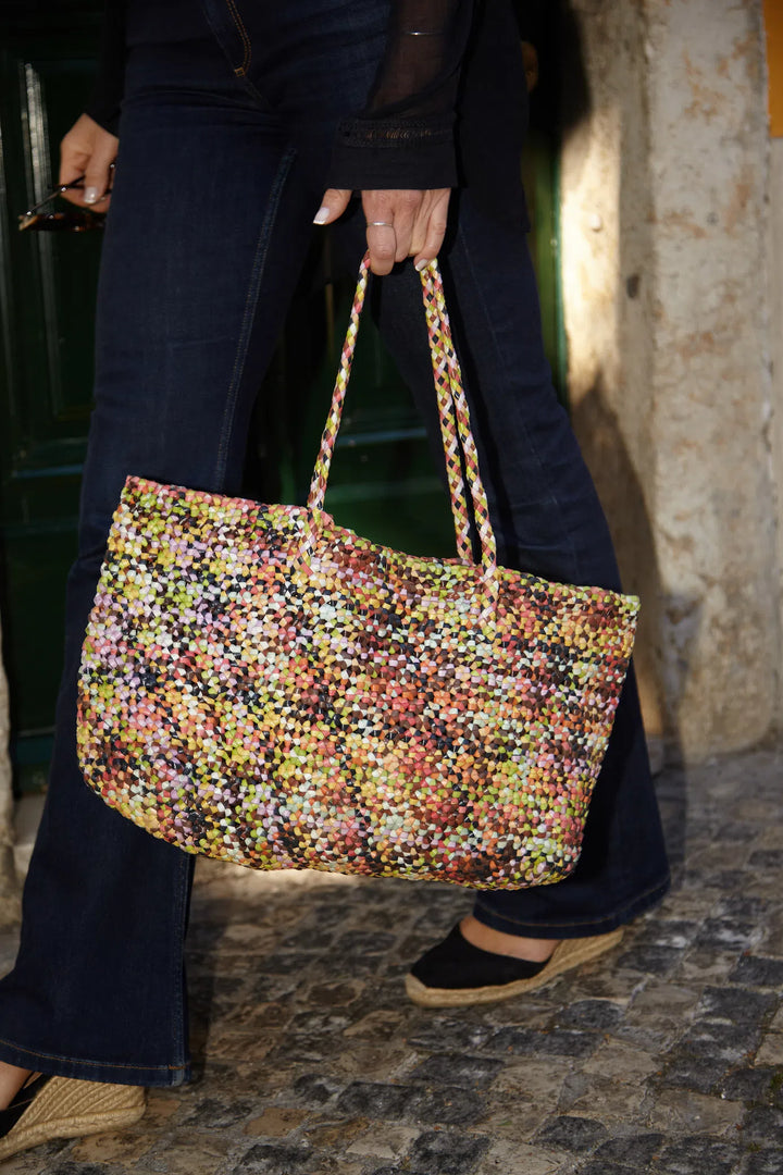 Dragon Diffusion woven leather bag handmade - Octo Multi Pastels