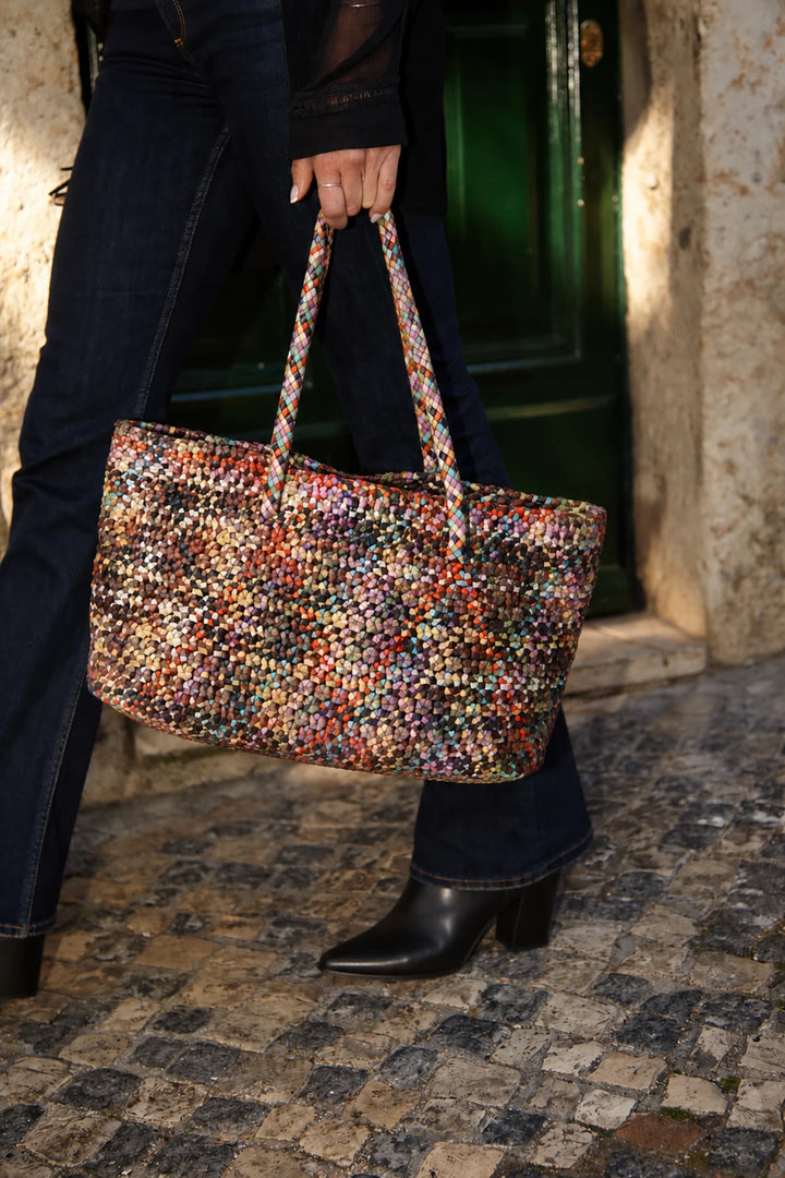 Dragon Diffusion - Woven Leather Bag - Octo Multi Autumn Pastels