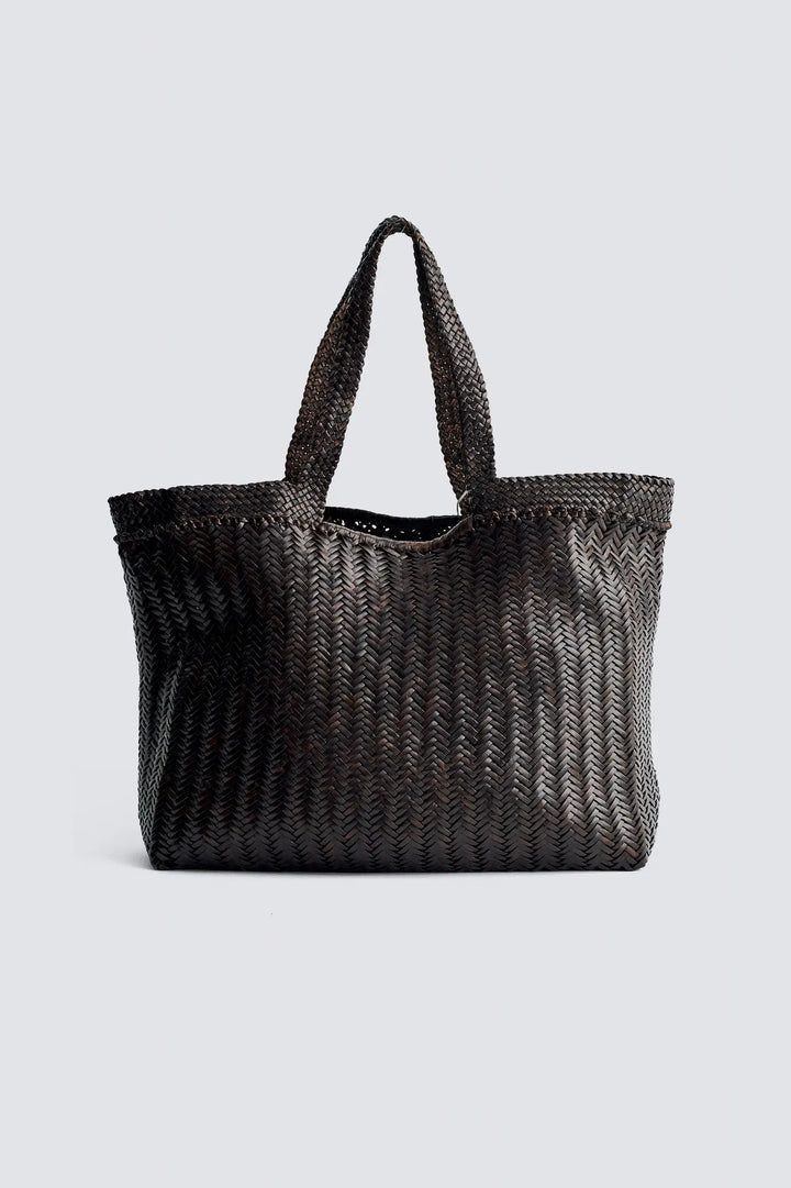 Dragon Diffusion - Oversize Dark Brown - Woven Leather Bag Handmade