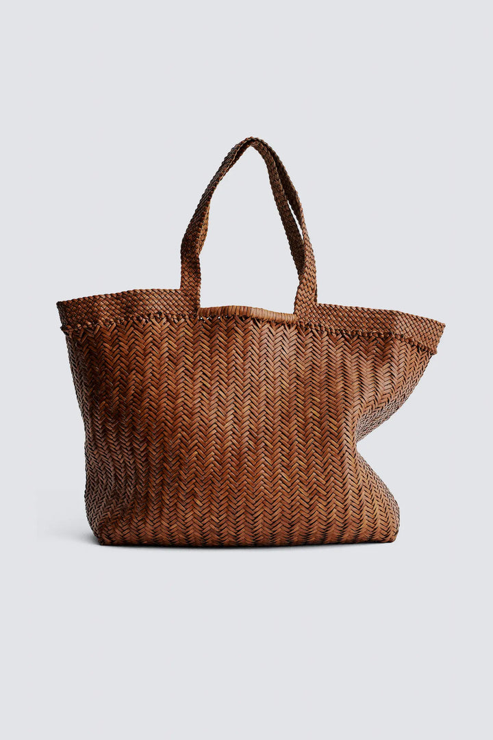 Dragon Diffusion - Oversize Tan - Woven Leather Bag Handmade