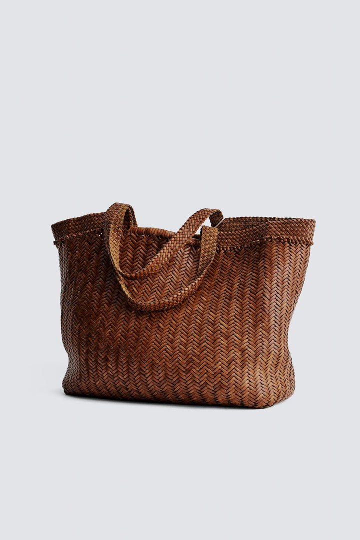 Dragon Diffusion - Oversize Tan - Woven Leather Bag Handmade