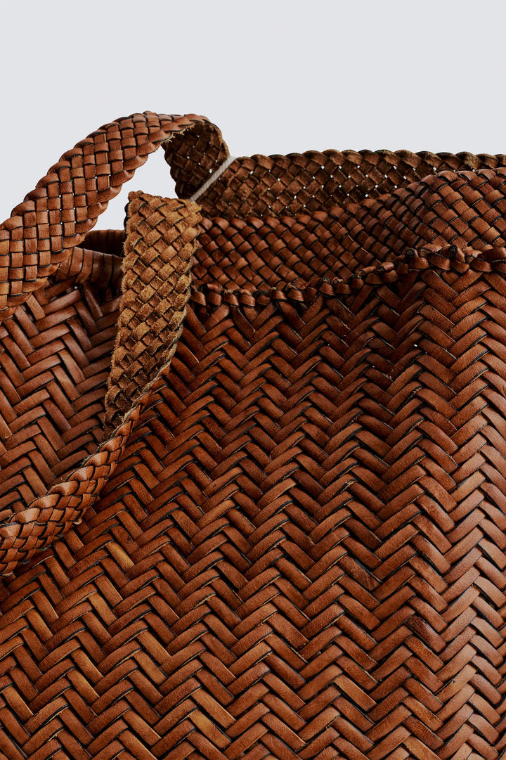 Dragon Diffusion - Oversize Tan - Woven Leather Bag Handmade