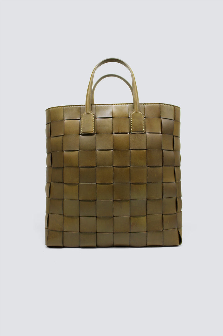 Dragon Diffusion - Pino Khaki - Woven Leather Bag Handmade