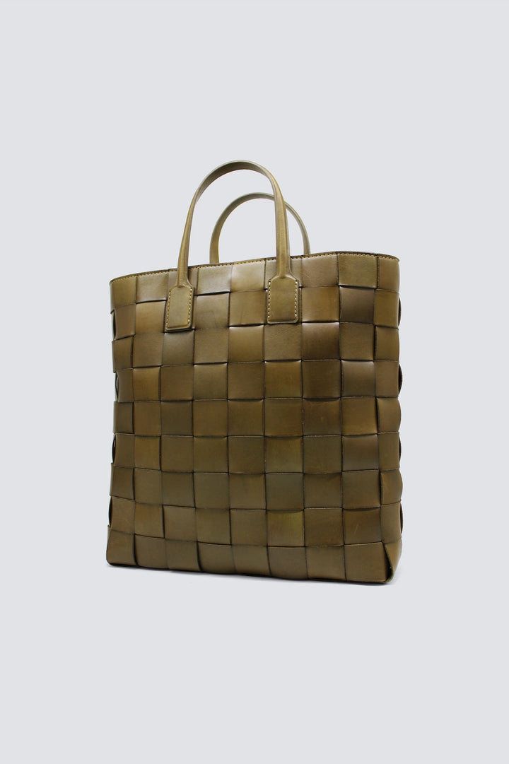 Dragon Diffusion - Pino Khaki - Woven Leather Bag Handmade