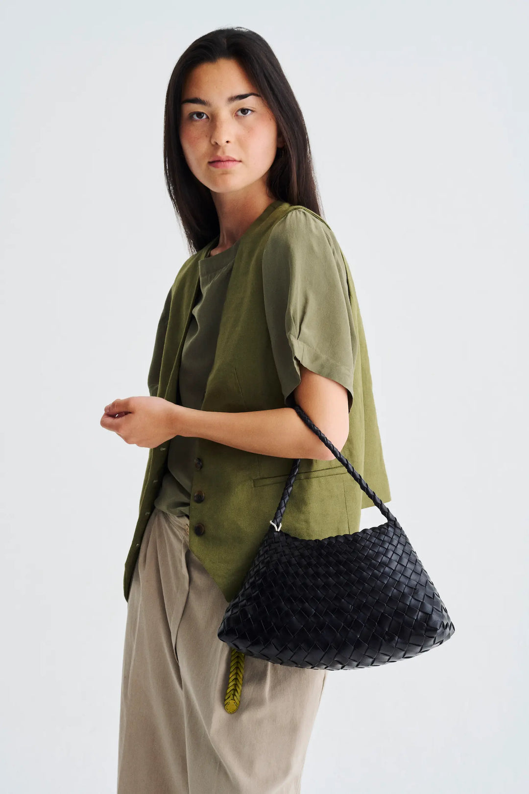 Dragon Diffusion - Woven Leather Bag Handmade - Rosanna Black