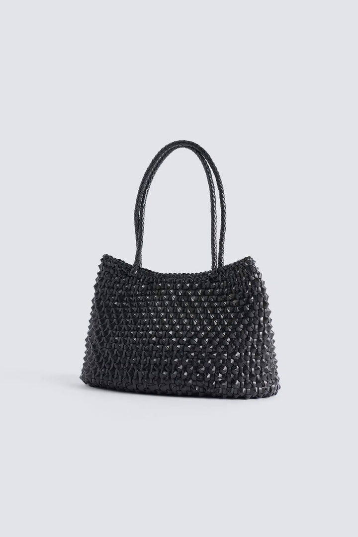 Dragon Diffusion - S.Croce Cactus Black - Woven Leather Bag Handmade