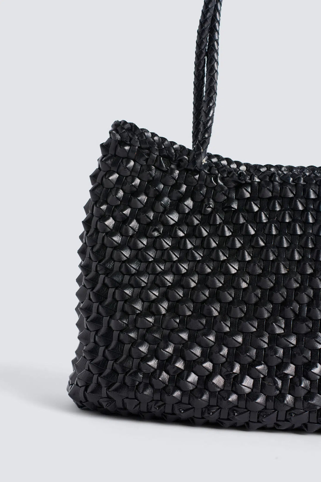 Dragon Diffusion - S.Croce Cactus Black - Woven Leather Bag Handmade